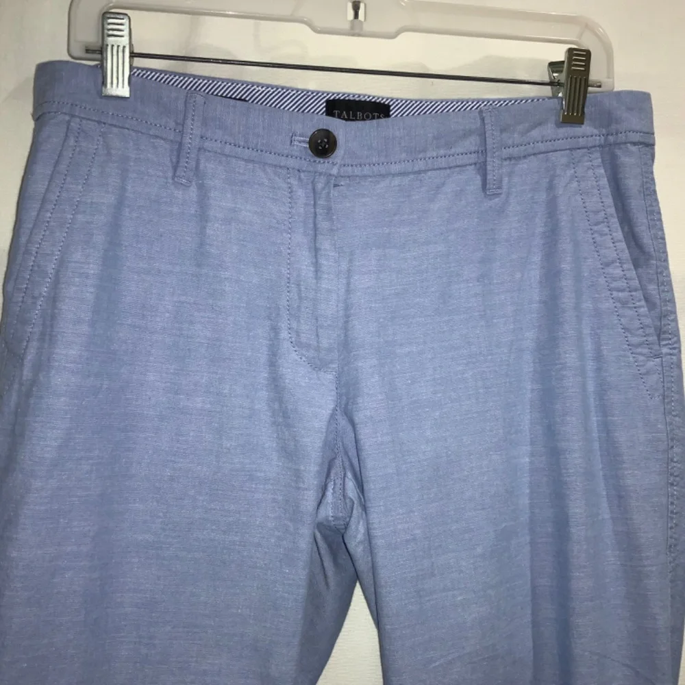 Talbots Relaxed chino pants Sz 6P chambray cotton pockets zip / button - Picture 4 of 9